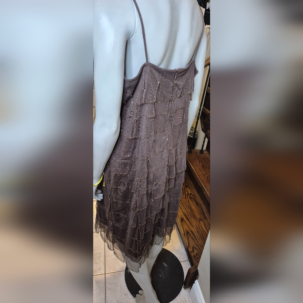 Elegant Gray Layered Women's Dress - Picture 11 of 16